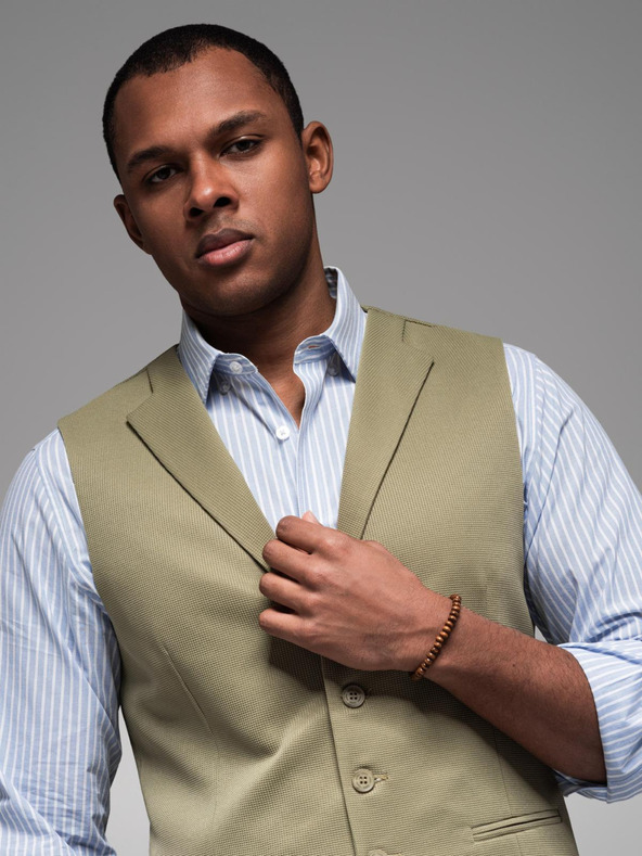 Ombre Clothing Herren strukturierte Strickweste maßgeschneidert mit Revers von Ombre Clothing