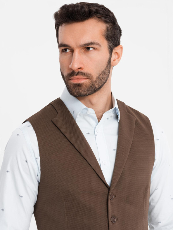 Ombre Clothing Herren strukturierte Strickweste maßgeschneidert mit Revers von Ombre Clothing