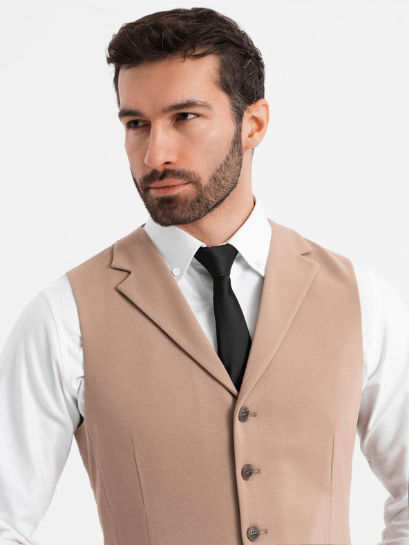 Ombre Clothing Taillierte elegante Herren Weste mit Elastan und Revers von Ombre Clothing