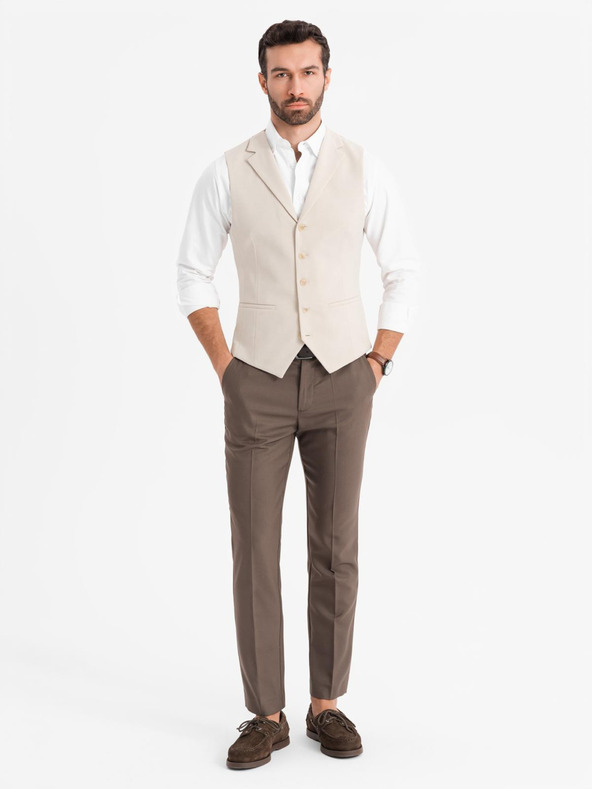 Ombre Clothing Taillierte elegante Herren Weste mit Elastan und Revers von Ombre Clothing