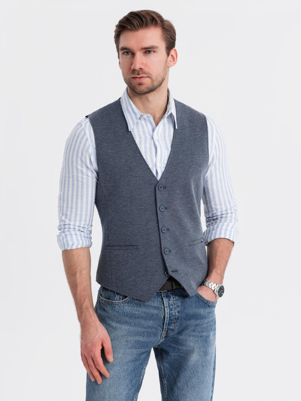 Ombre Clothing Elegante strukturierte Strickweste maßgeschneidert von Ombre Clothing