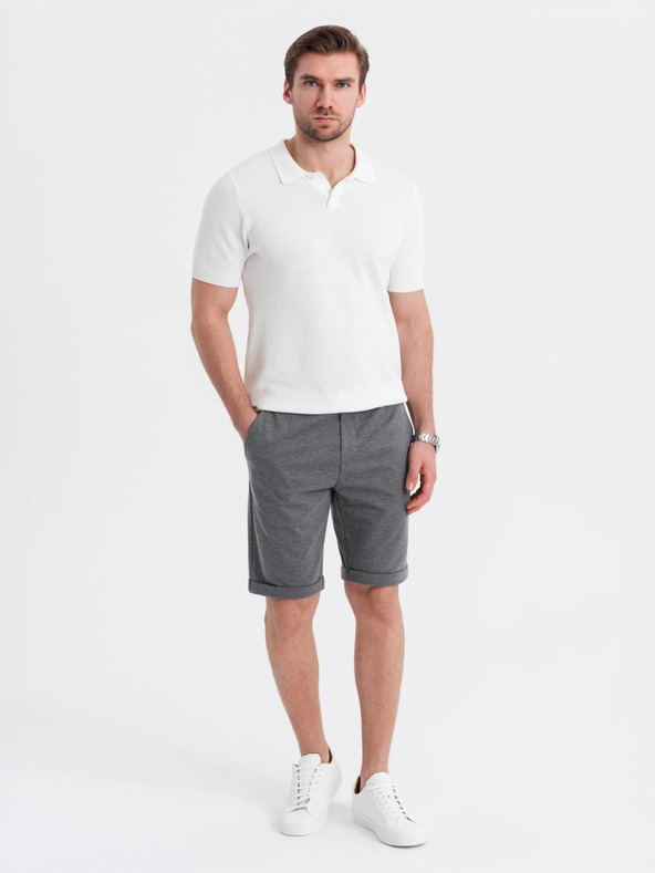 Ombre Clothing Herren strukturierte gestrickte Shorts mit elastischem Bund von Ombre Clothing