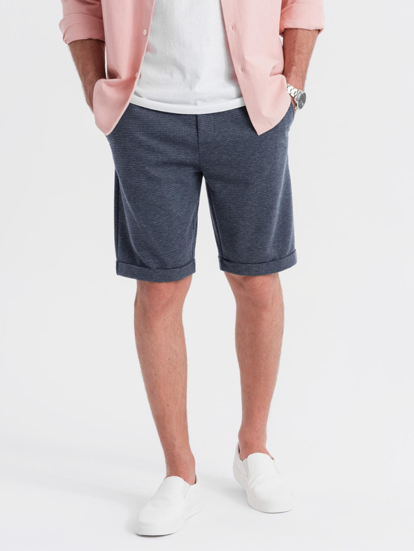 Ombre Clothing Herren strukturierte gestrickte Shorts mit elastischem Bund von Ombre Clothing