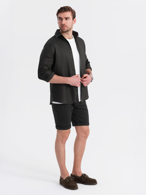 Ombre Clothing Herren gestrickte Shorts mit umgeschlagenen Beinen von Ombre Clothing
