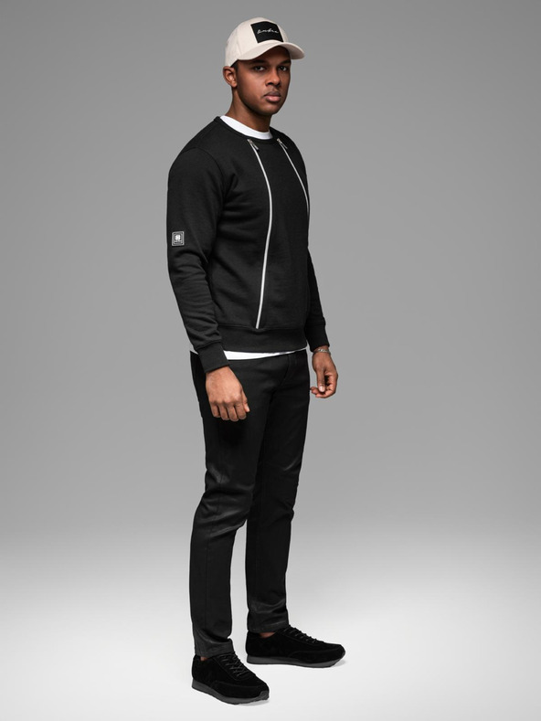 Ombre Clothing Gewaschene Herren-Sweatjacke mit dekorativer Naht am Ausschnitt Ombre Clothing