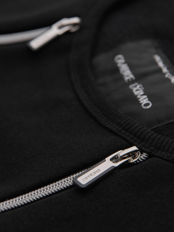 Ombre Clothing Gewaschene Herren-Sweatjacke mit dekorativer Naht am Ausschnitt Ombre Clothing