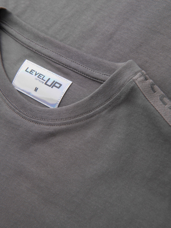 Ombre Clothing Herren-Langarm-T-Shirt aus Baumwolle mit Kante und Brust-Aufdruck Ombre Clothing