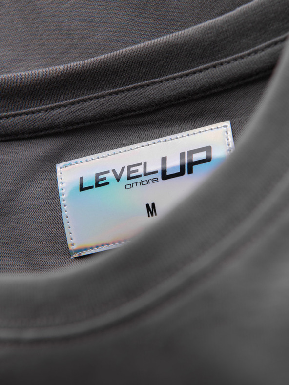 Ombre Clothing Herren-Langarm-T-Shirt aus Baumwolle mit Kante und Brust-Aufdruck Ombre Clothing