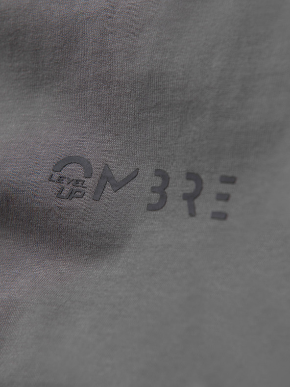 Ombre Clothing Herren-Langarm-T-Shirt aus Baumwolle mit Kante und Brust-Aufdruck Ombre Clothing