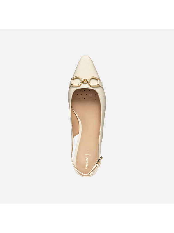 Geox Cremefarbene Damen-Ballerinas Geox Giselda 15