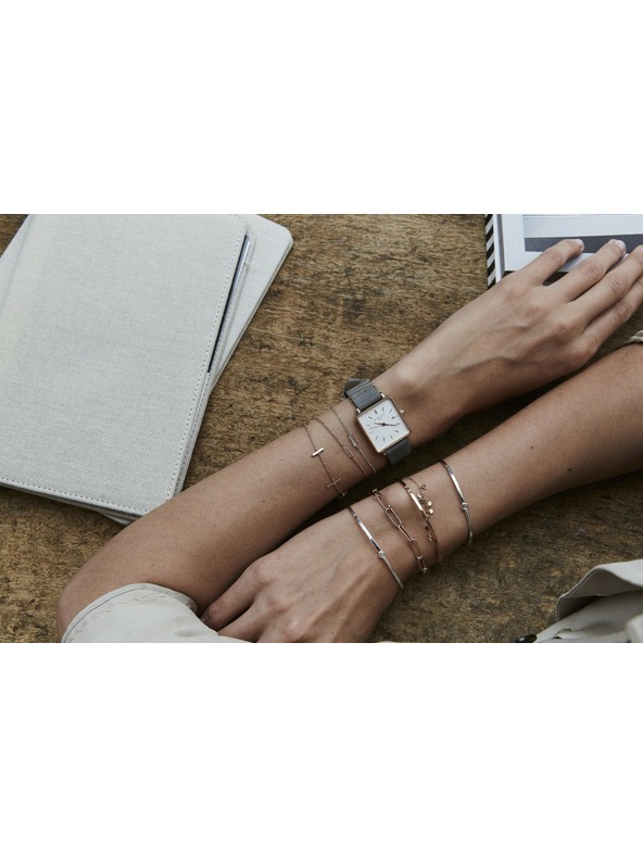 Rosefield Rosefield Uhr QWGR-Q12 The Boxy White Elephant Grau Roségold