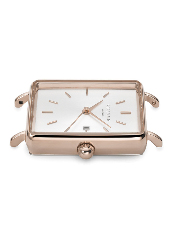 Rosefield Rosefield Uhr QWGR-Q12 The Boxy White Elephant Grau Roségold