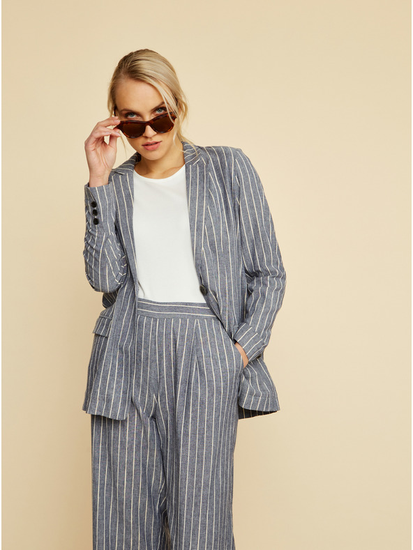 ZOOT.lab ZOOT.lab Ursala grau und blau gestreifte Damenjacke