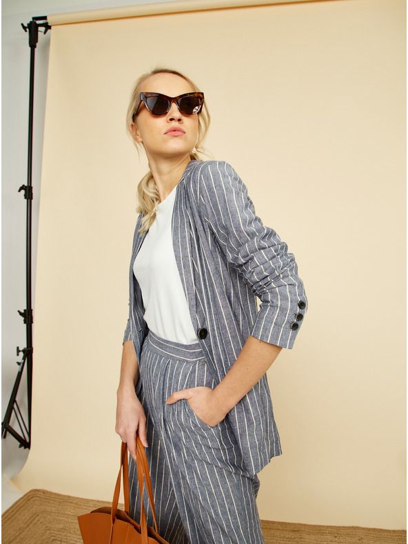 ZOOT.lab ZOOT.lab Ursala grau und blau gestreifte Damenjacke