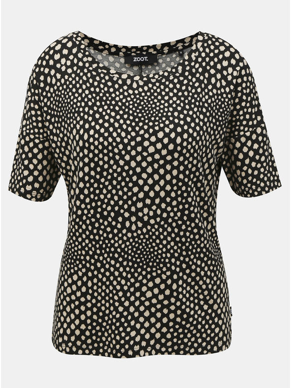 ZOOT.lab Beige-schwarzes gemustertes Damen-T-Shirt ZOOT.lab Normandy