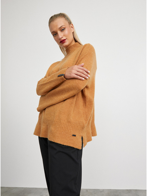 ZOOT.lab Braune lockere Strickjacke aus Wollgemisch METROOPOLIS by ZOOT.lab Belen