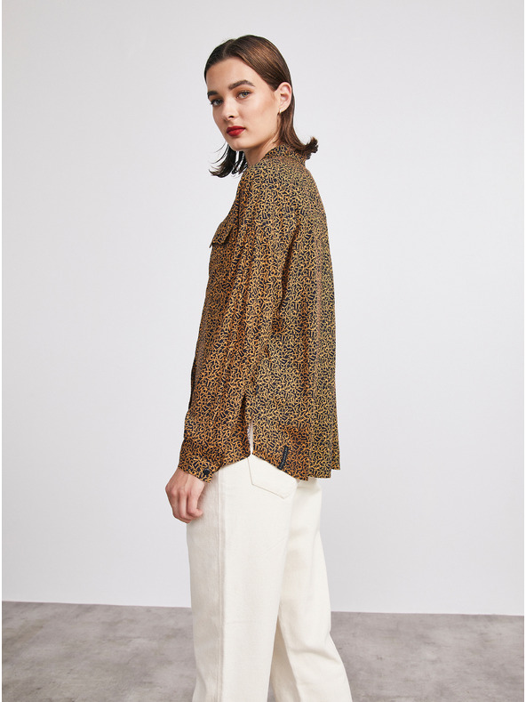 ZOOT.lab Schwarzes und braunes gemustertes lockeres Damenhemd METROOPOLIS von ZOOT.lab Ingrid