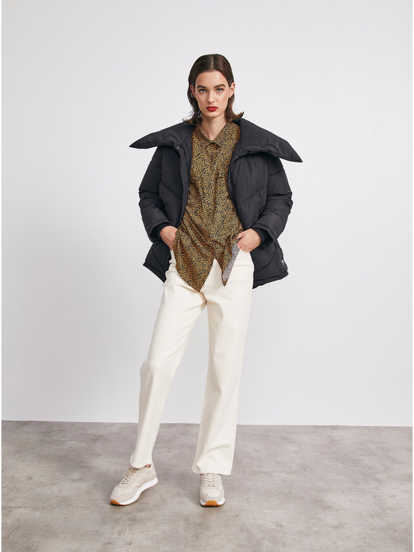 ZOOT.lab Schwarzes und braunes gemustertes lockeres Damenhemd METROOPOLIS von ZOOT.lab Ingrid