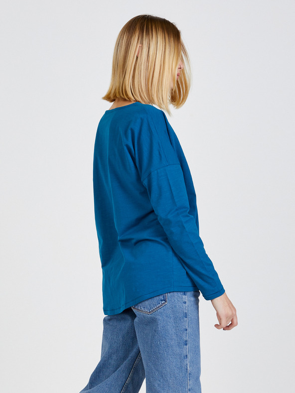 ZOOT.lab Petrolfarbenes Damen Langarm Basic T-Shirt ZOOT.lab Evana