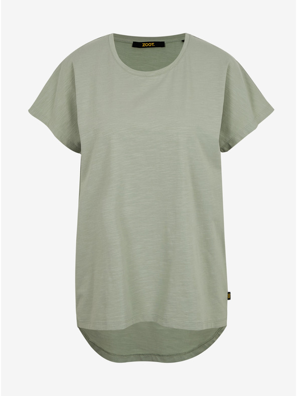 ZOOT.lab Hellgrünes, lockeres, verlängertes Damen-Basic-T-Shirt ZOOT.lab Lonie