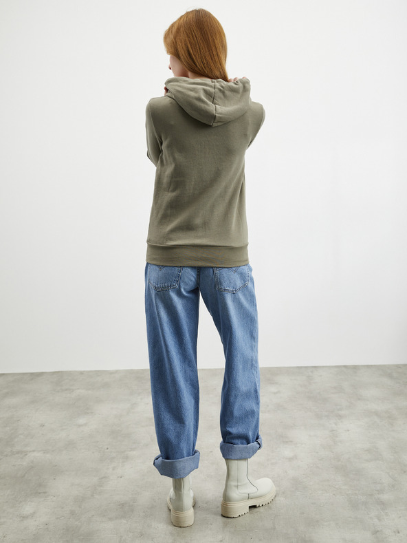 ZOOT.lab Khakifarbener Damen-Kapuzenpullover mit Reißverschluss ZOOT.lab