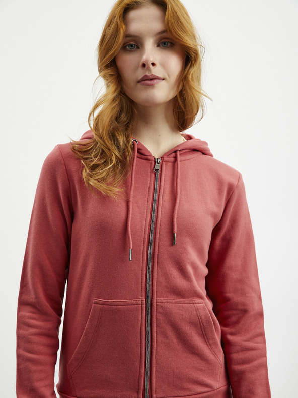 ZOOT.lab Korallfarbener Damen-Kapuzenpullover mit Reißverschluss ZOOT.lab Laura