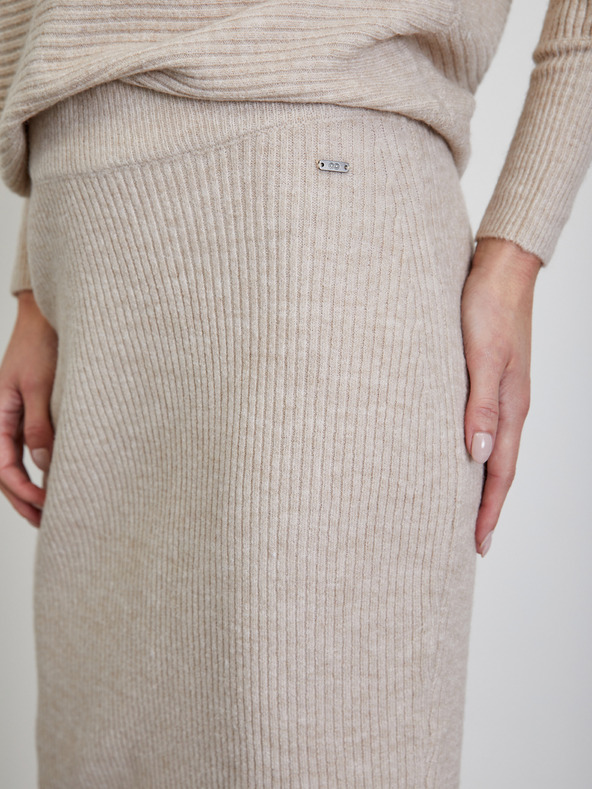 ZOOT.lab Beigefarbener, ärmelloser Strick-Midirock ZOOT.lab