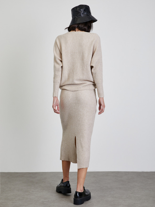 ZOOT.lab Beigefarbener, ärmelloser Strick-Midirock ZOOT.lab