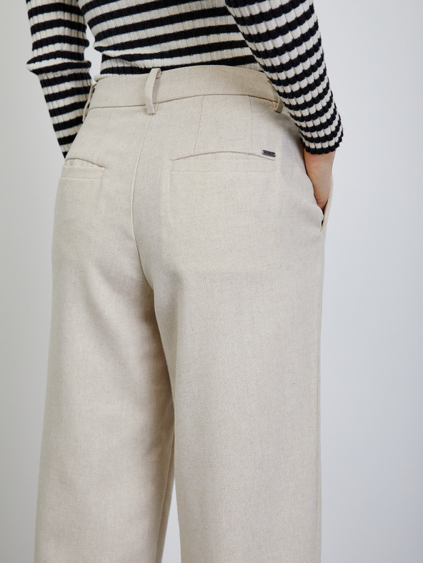 ZOOT.lab Cremefarbene gestreifte Damenhose ZOOT.lab Deliza