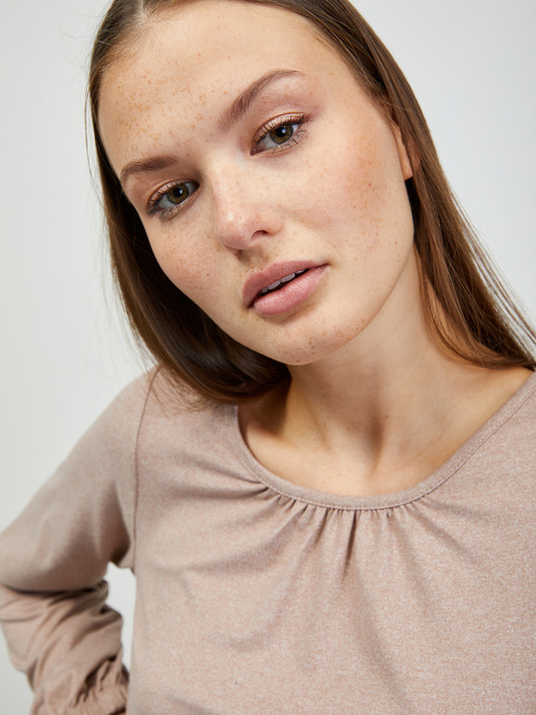 ZOOT.lab Beigefarbenes Basic-Langarmshirt für Damen ZOOT.lab Luna