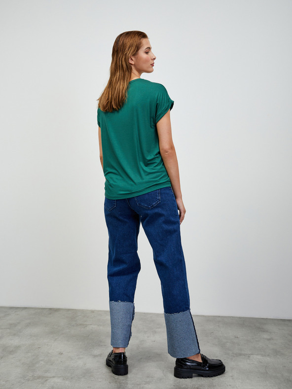 ZOOT.lab ZOOT.lab Adriana 3 grünes gestreiftes Damen-Basic-T-Shirt