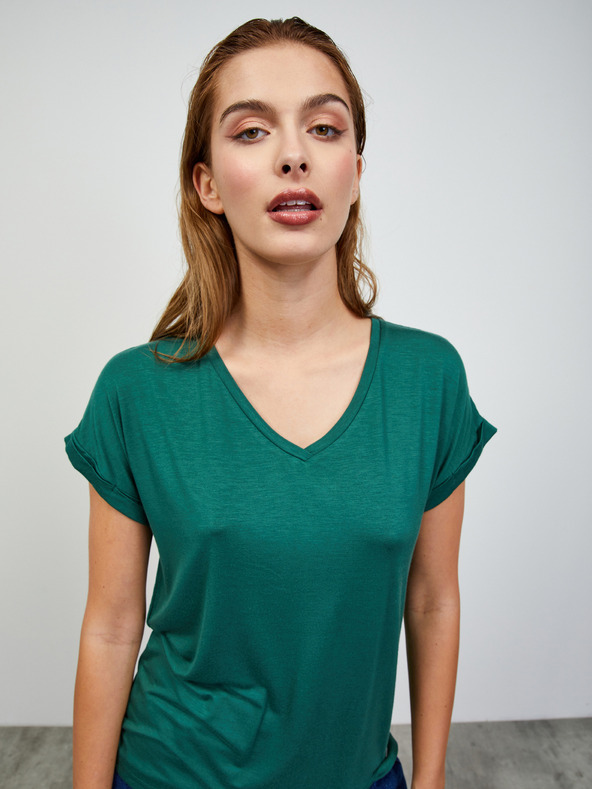 ZOOT.lab ZOOT.lab Adriana 3 grünes gestreiftes Damen-Basic-T-Shirt