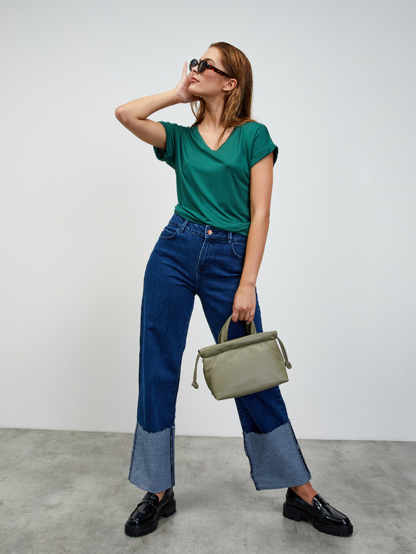 ZOOT.lab ZOOT.lab Adriana 3 grünes gestreiftes Damen-Basic-T-Shirt