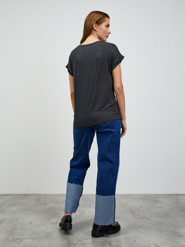 ZOOT.lab Dunkelgraues Damen geglühtes Basic-T-Shirt ZOOT.lab Adriana 4