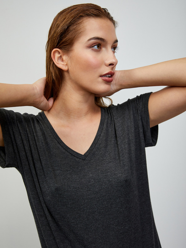 ZOOT.lab Dunkelgraues Damen geglühtes Basic-T-Shirt ZOOT.lab Adriana 4