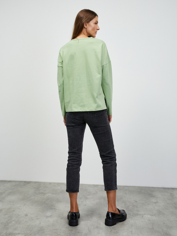 ZOOT.lab Hellgrünes Damen-Langarm-Basic-T-Shirt ZOOT.lab Bambie