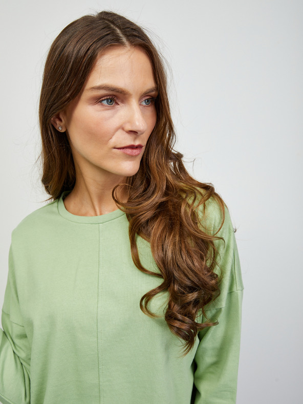 ZOOT.lab Hellgrünes Damen-Langarm-Basic-T-Shirt ZOOT.lab Bambie