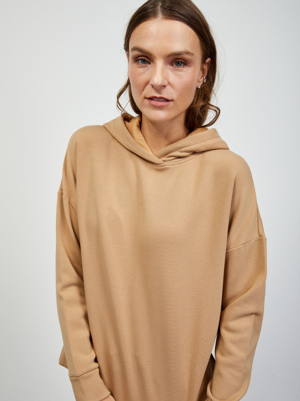 ZOOT.lab Beigefarbener Damen-Basic-Kapuzenpullover ZOOT.lab Noor