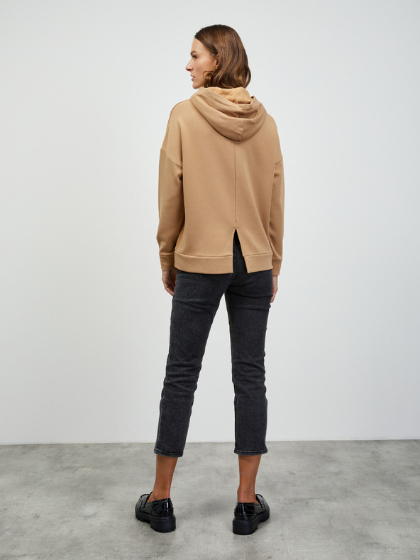 ZOOT.lab Beigefarbener Damen-Basic-Kapuzenpullover ZOOT.lab Noor