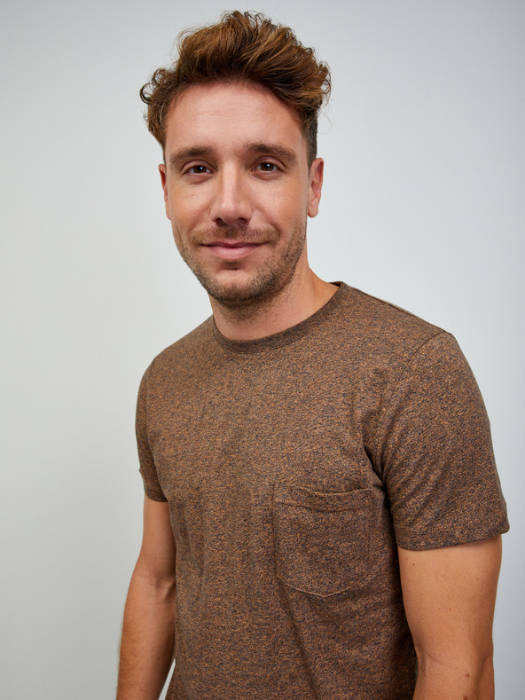 ZOOT.lab Braunes Herren-Basic-Shirt ZOOT.lab Rex