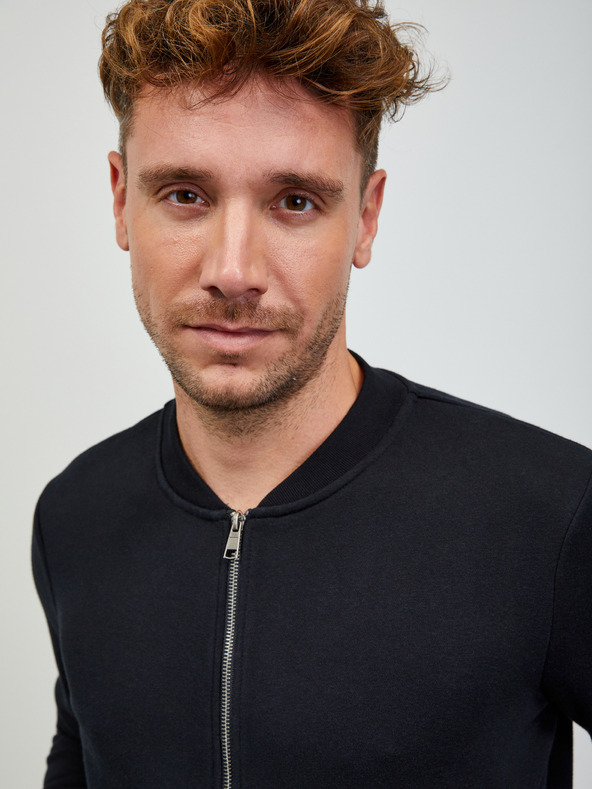 ZOOT.lab Schwarzer Herren-Basic-Kapuzenpullover mit Reißverschluss ZOOT.lab Keanu