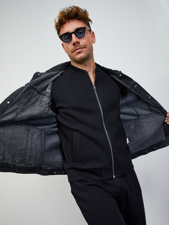 ZOOT.lab Schwarzer Herren-Basic-Kapuzenpullover mit Reißverschluss ZOOT.lab Keanu