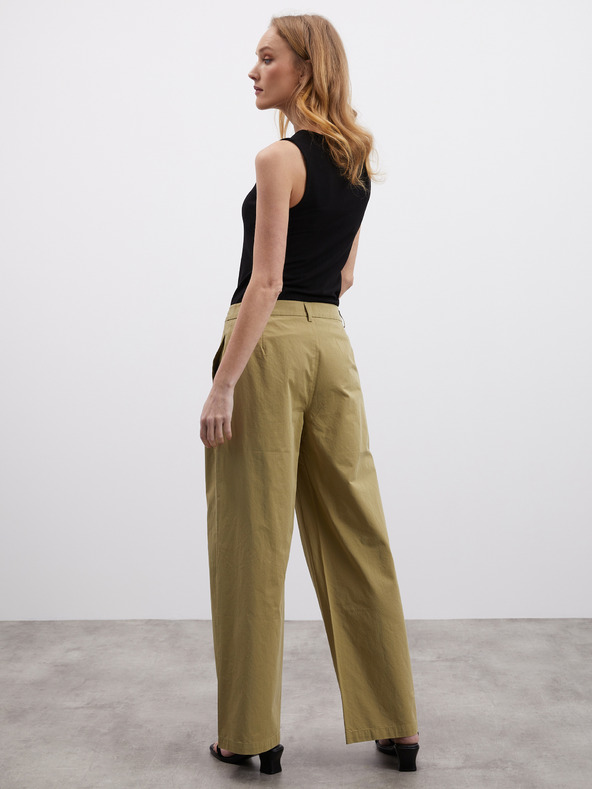 ZOOT.lab Khakifarbene Damen-Hose mit weitem Bein ZOOT.lab Tersita