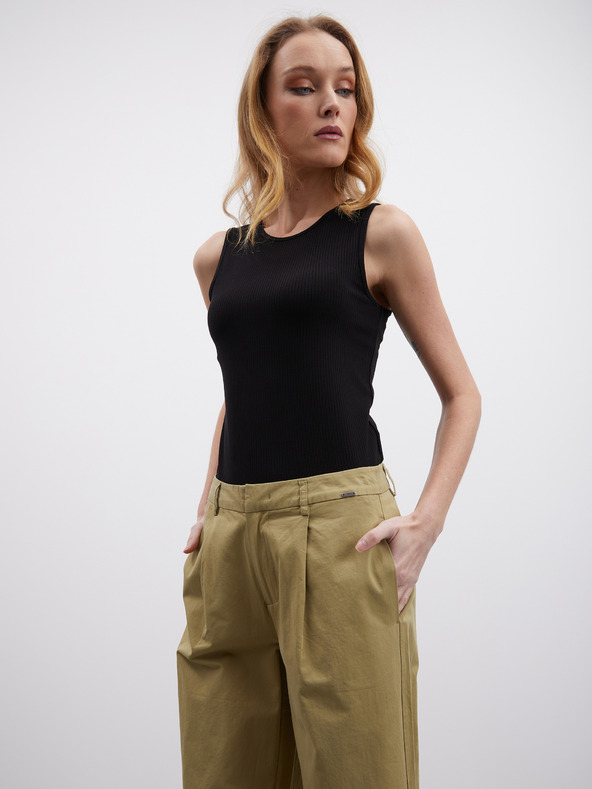 ZOOT.lab Khakifarbene Damen-Hose mit weitem Bein ZOOT.lab Tersita