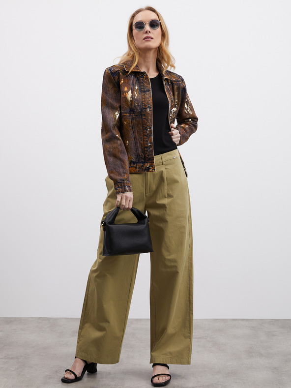 ZOOT.lab Khakifarbene Damen-Hose mit weitem Bein ZOOT.lab Tersita