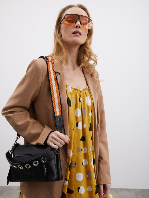 ZOOT.lab Senfgelbes gemustertes Damen Maxikleid mit Rüsche ZOOT.lab Grete