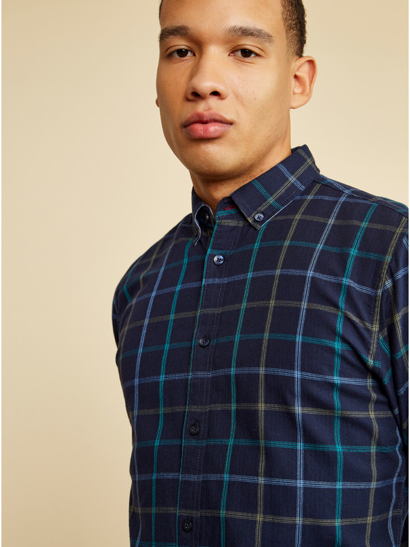 ZOOT.lab Dunkelblau kariertes Herrenhemd ZOOT.lab Aiden