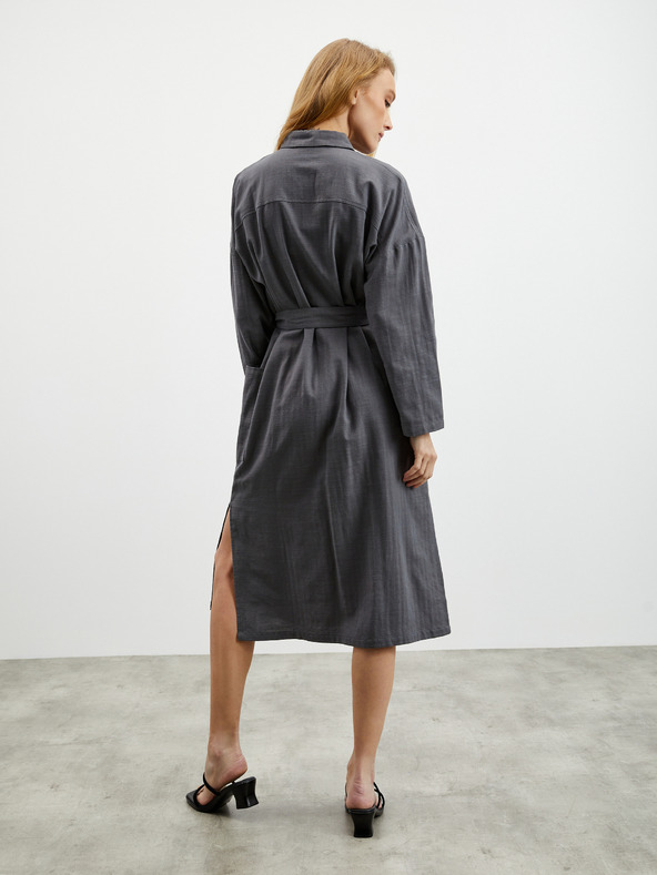 ZOOT.lab Dunkelgraues Hemdkleid mit Leinen ZOOT.lab Darsha
