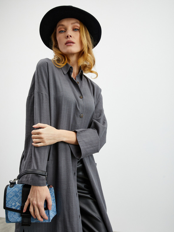 ZOOT.lab Dunkelgraues Hemdkleid mit Leinen ZOOT.lab Darsha