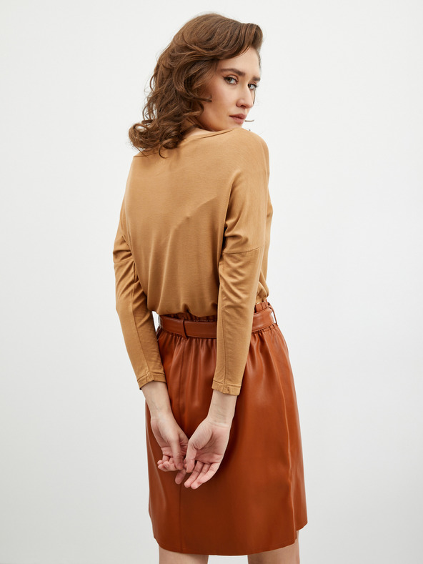 ZOOT.lab Beigefarbenes lockeres Damen Basic T-Shirt mit Dreiviertel-Ärmeln ZOOT.lab Leticia